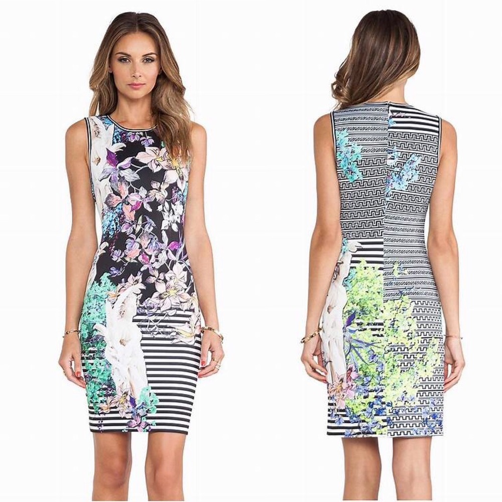 Clover Canyon Enchanted Garden Neoprene Dress XS